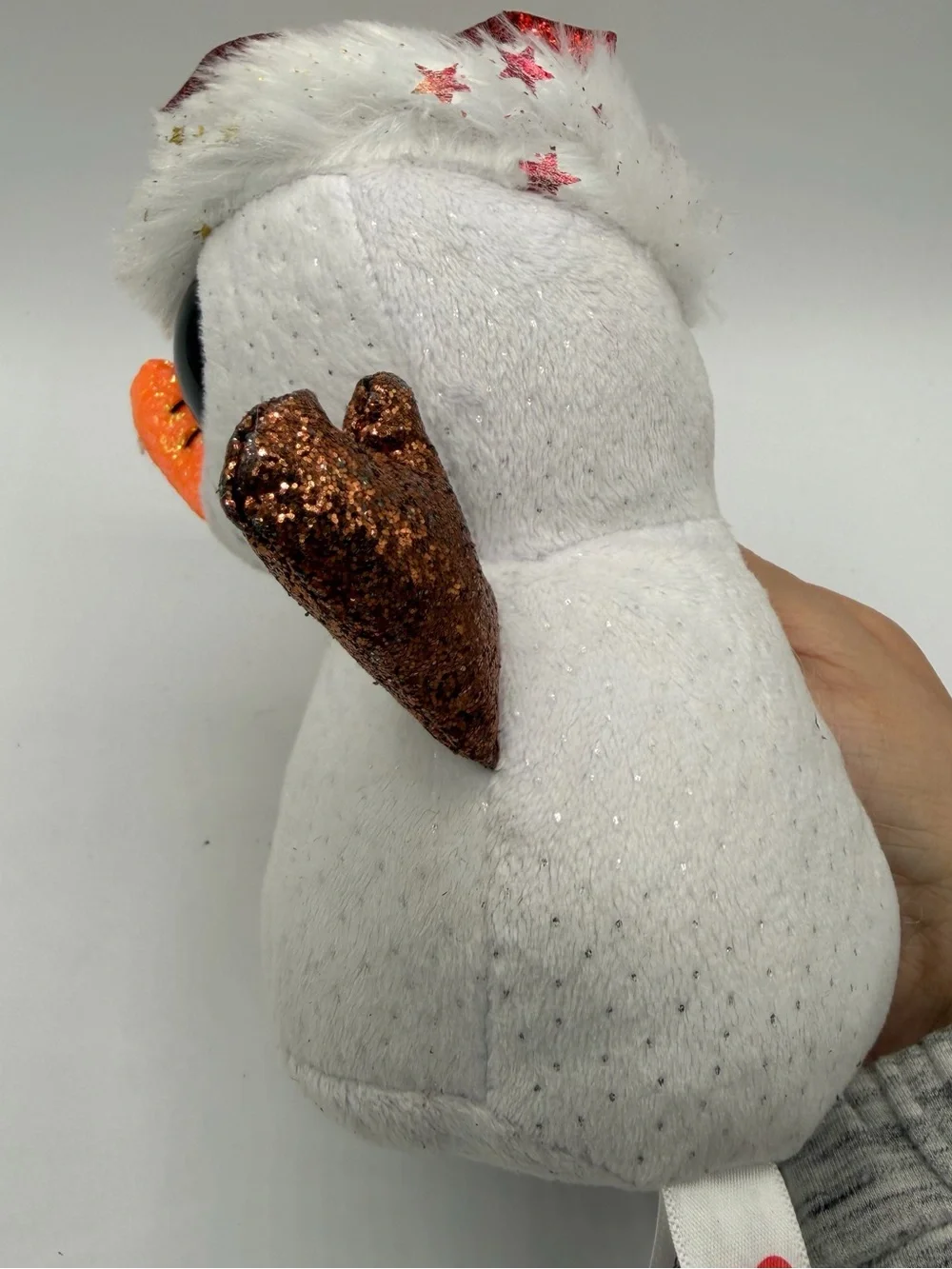 Ty Beanie Boos Flurry Snowman Plush 6” 2019 Christmas Glitter Eyes Holiday